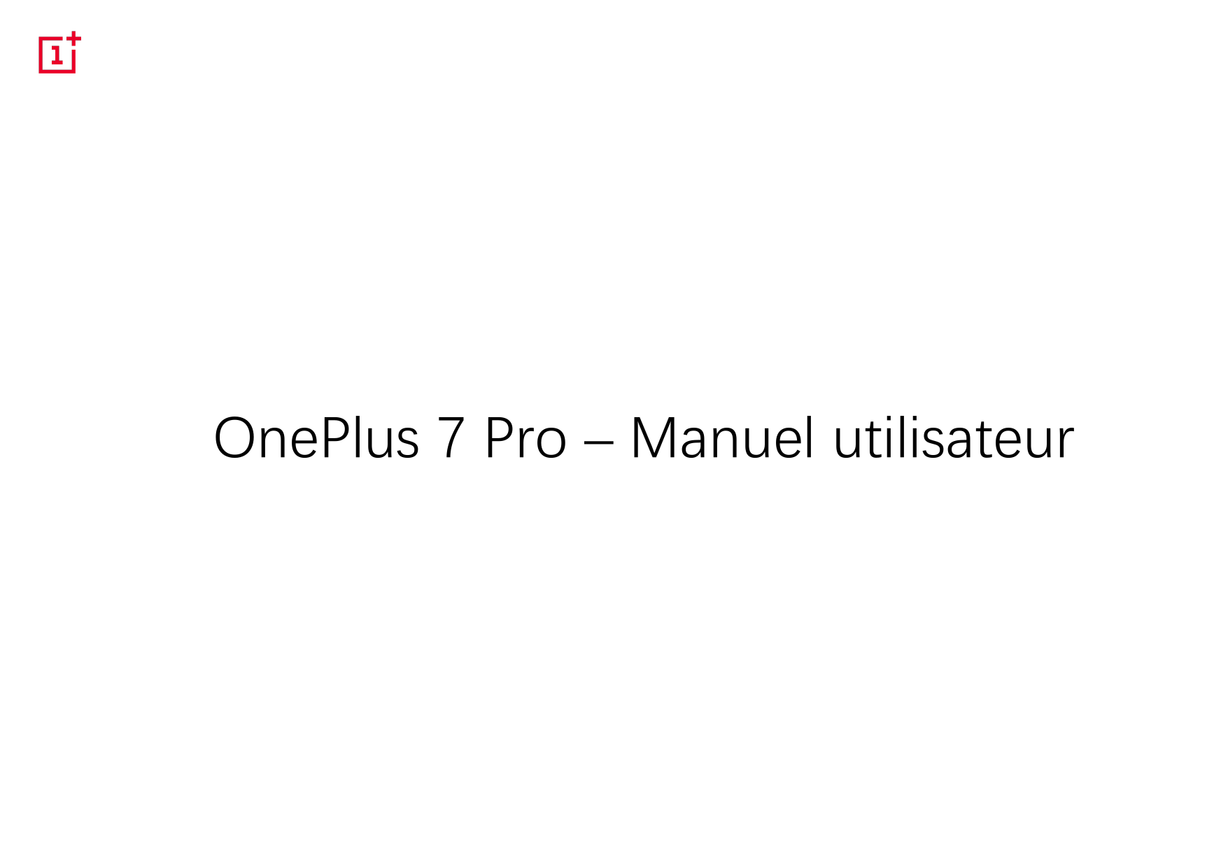 OnePlus 7 Pro – Manuel utilisateur