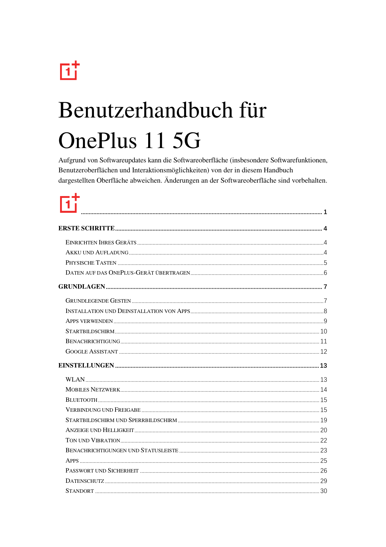 Benutzerhandbuch fürOnePlus 11 5GAufgrund von Softwareupdates kann die Softwareoberfläche (insbesondere Softwarefunktionen,Benut