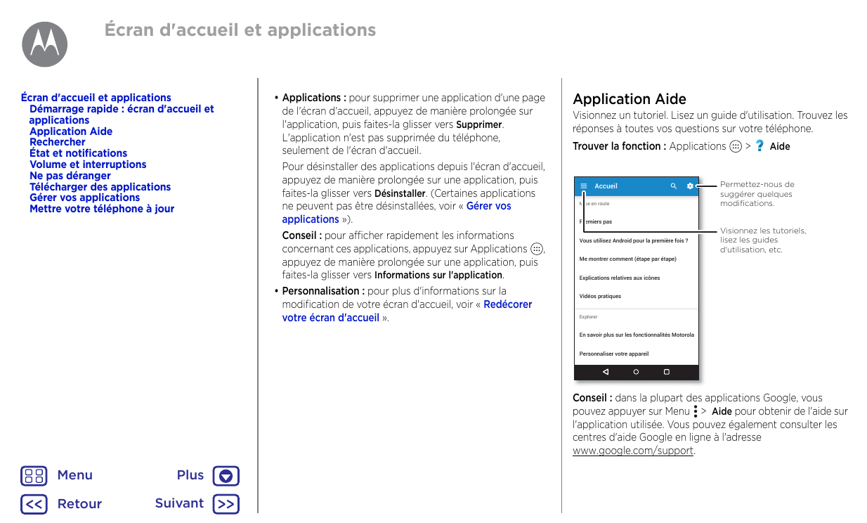 Écran d'accueil et applicationsÉcran d'accueil et applicationsDémarrage rapide : écran d'accueil etapplicationsApplication AideR