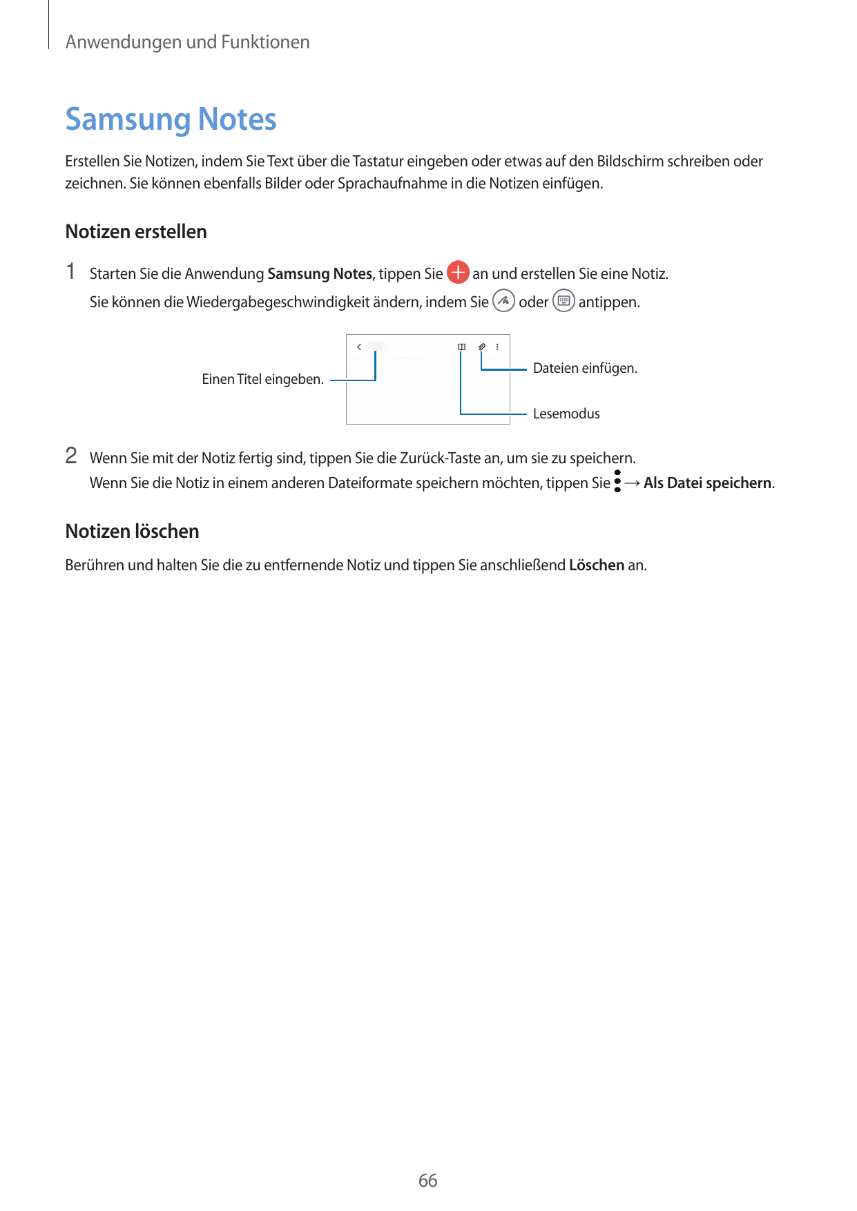 Anwendungen und FunktionenSamsung NotesErstellen Sie Notizen, indem Sie Text über die Tastatur eingeben oder etwas auf den Bilds