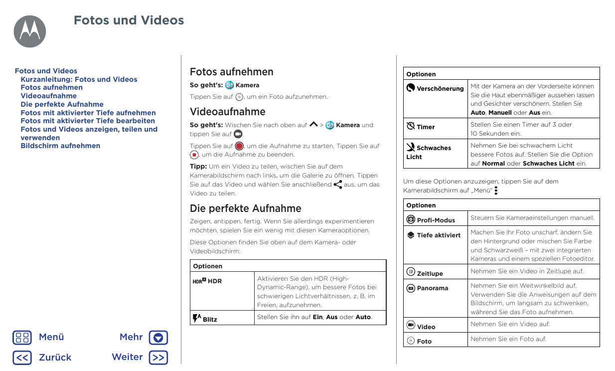 Fotos und VideosFotos und VideosKurzanleitung: Fotos und VideosFotos aufnehmenVideoaufnahmeDie perfekte AufnahmeFotos mit aktivi