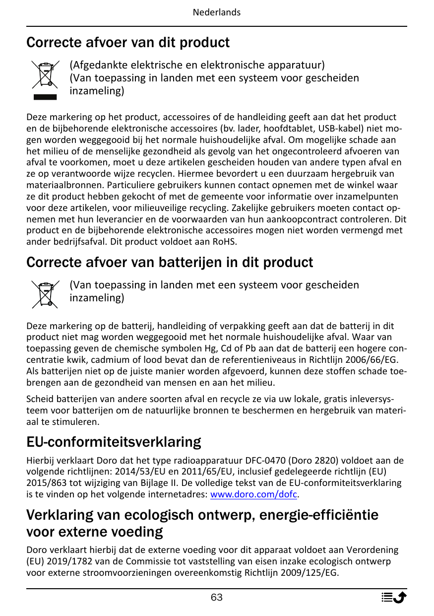 NederlandsCorrecte afvoer van dit product(Afgedankte elektrische en elektronische apparatuur)(Van toepassing in landen met een s