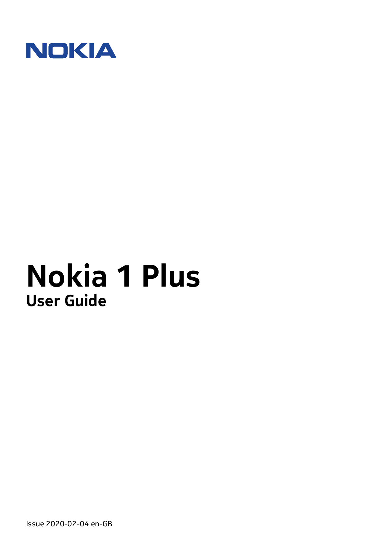 Nokia 1 PlusUser GuideIssue 2020-02-04 en-GB