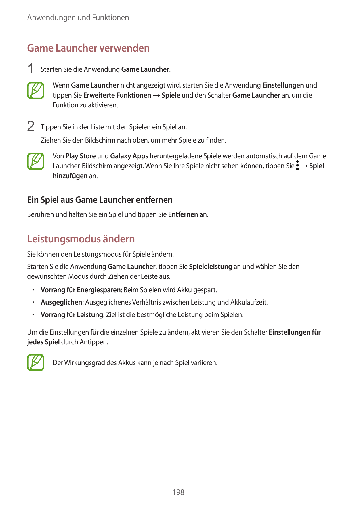 Anwendungen und FunktionenGame Launcher verwenden1 Starten Sie die Anwendung Game Launcher.Wenn Game Launcher nicht angezeigt wi