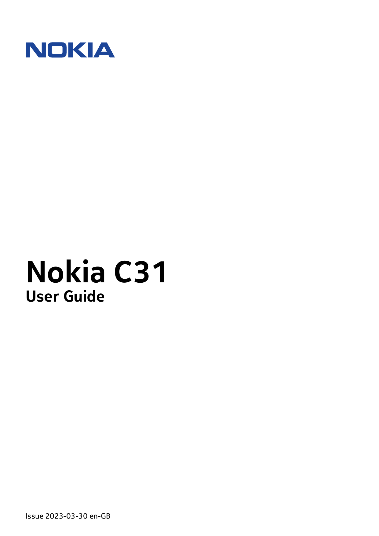 Nokia C31User GuideIssue 2023-03-30 en-GB