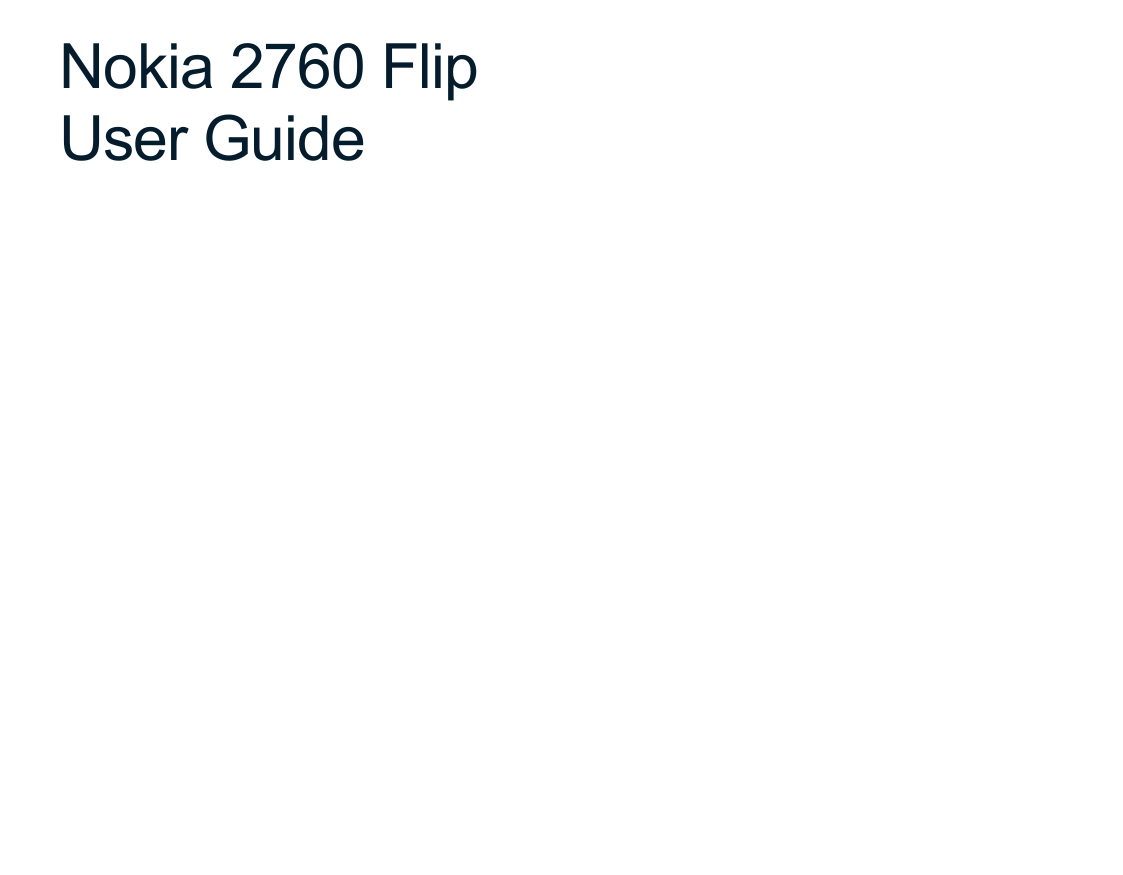 Nokia 2760 FlipUser Guide