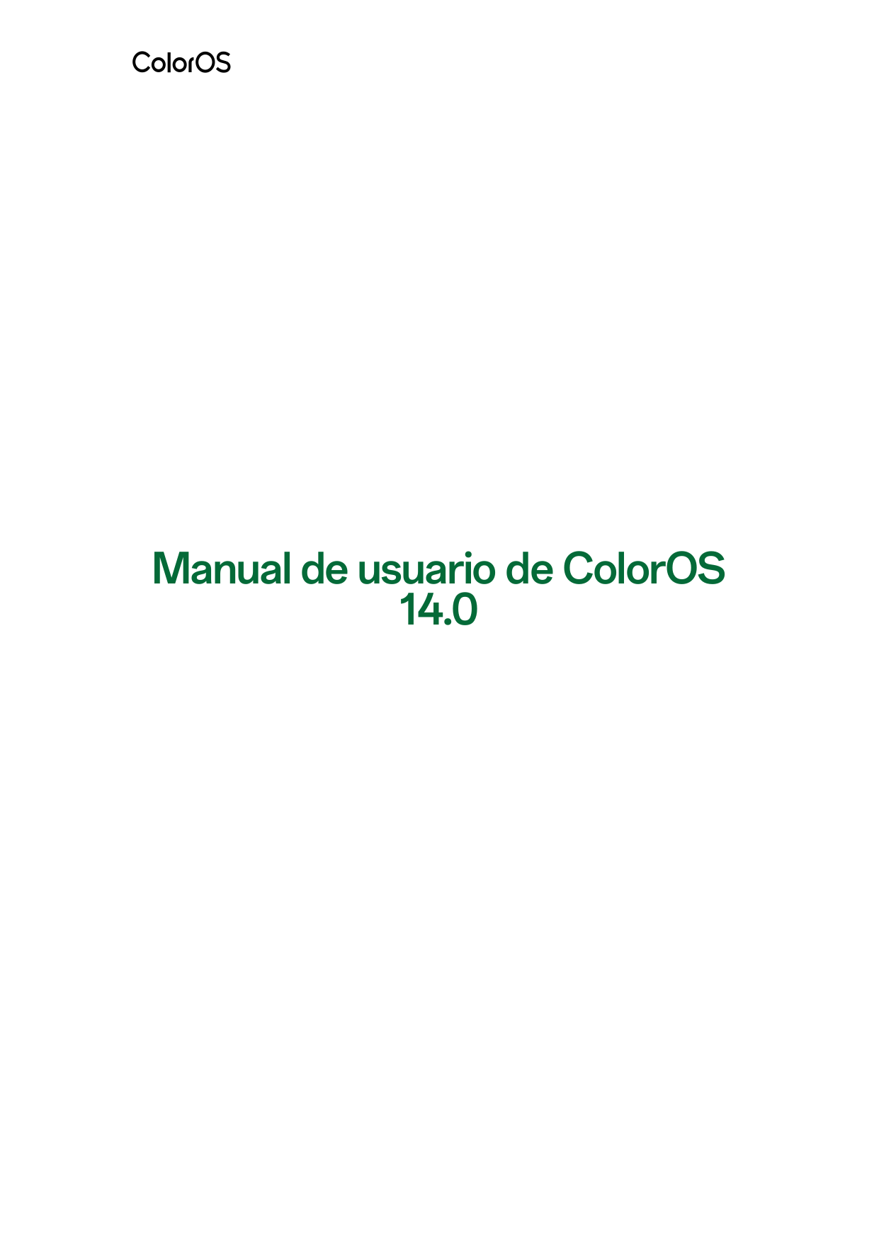 Manual de usuario de ColorOS14.0