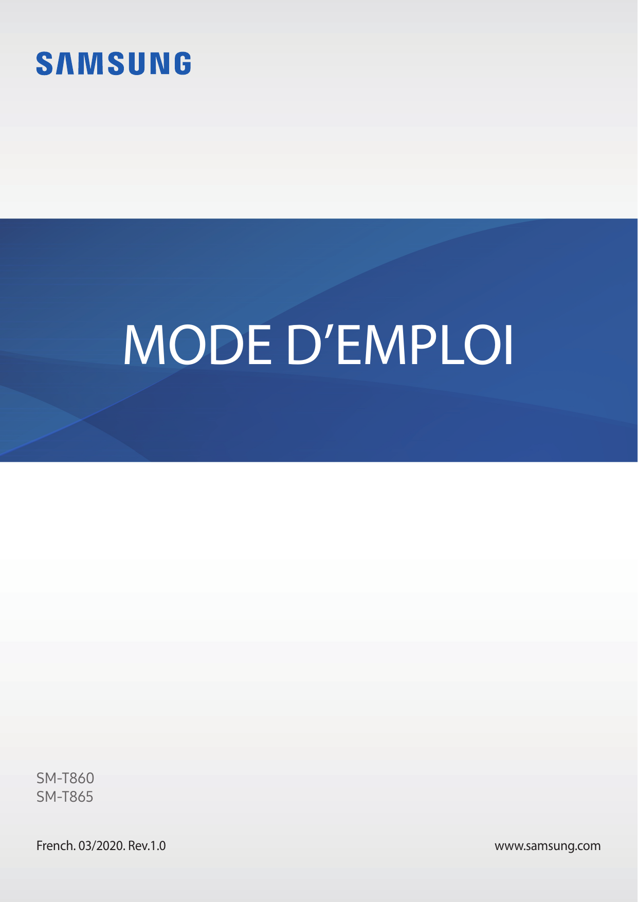 MODE D’EMPLOISM-T860SM-T865French. 03/2020. Rev.1.0www.samsung.com