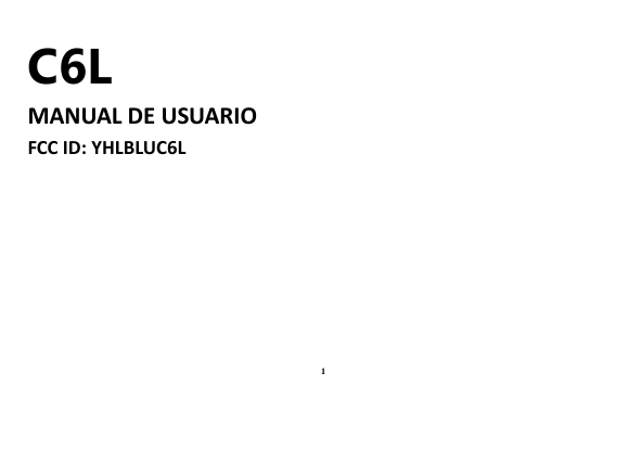 C6LMANUAL DE USUARIOFCC ID: YHLBLUC6L1