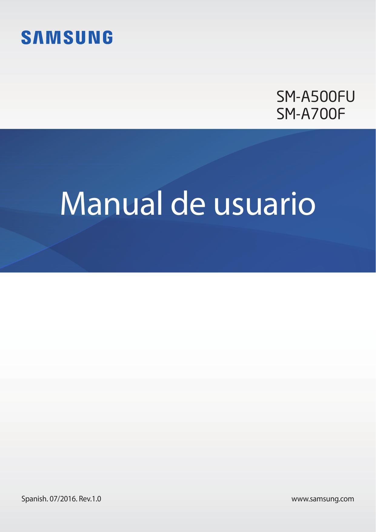 SM-A500FUSM-A700FManual de usuarioSpanish. 07/2016. Rev.1.0www.samsung.com