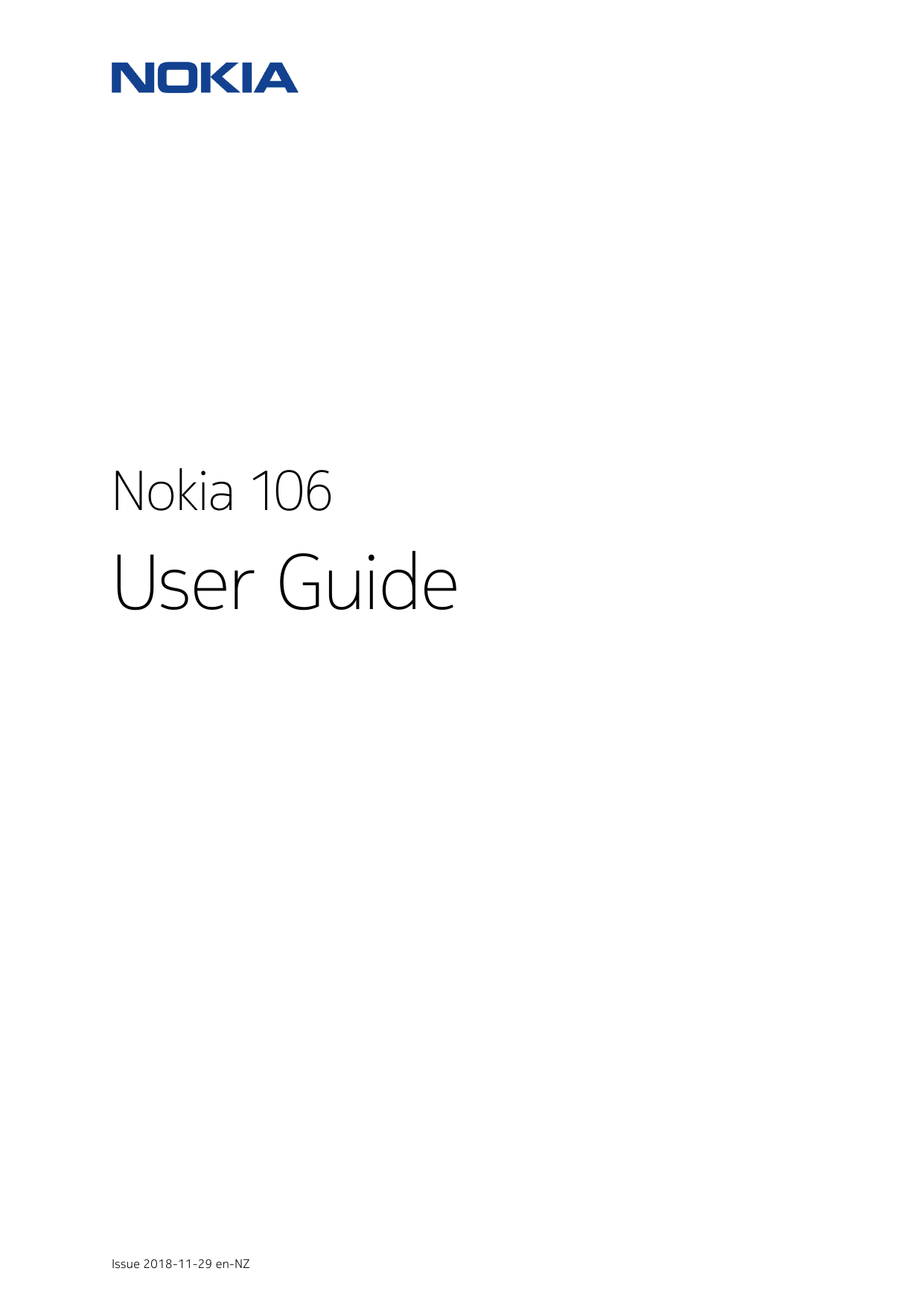 Nokia 106User GuideIssue 2018-11-29 en-NZ