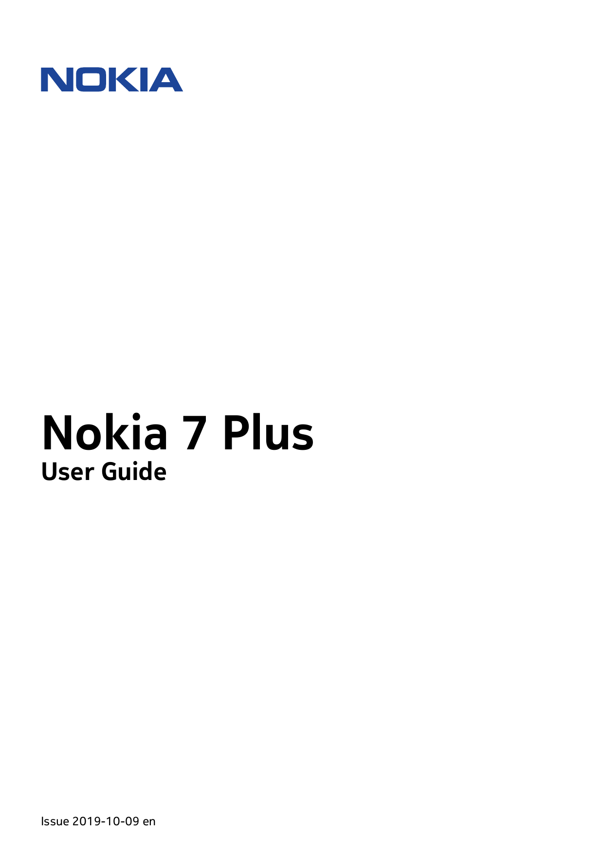 Nokia 7 PlusUser GuideIssue 2019-10-09 en