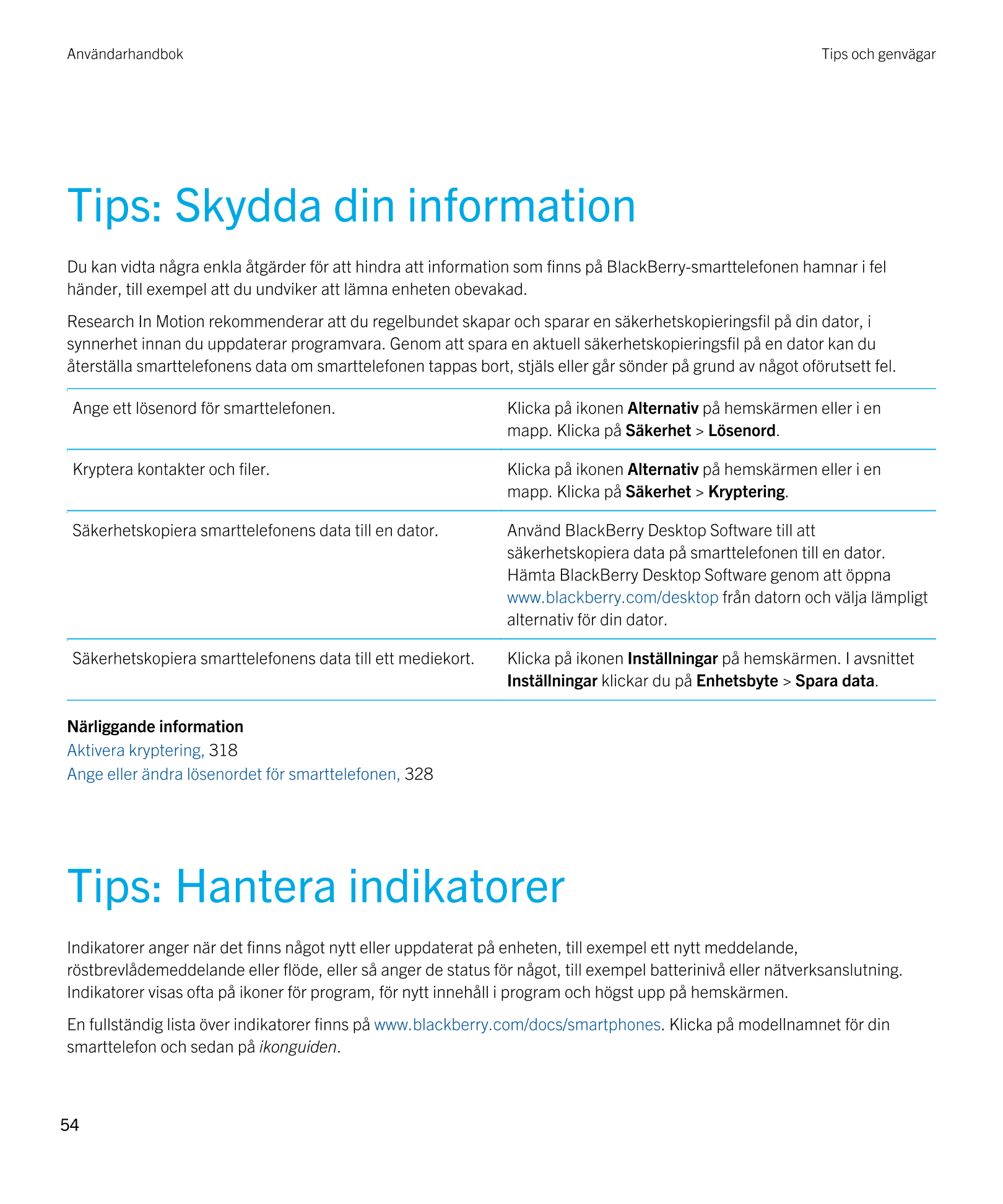 Användarhandbok Tips och genvägar
Tips: Skydda din information
Du kan vidta några enkla åtgärder för att hindra att information 