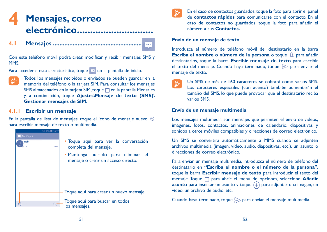 44.1Mensajes, correoelectrónico..............................Mensajes.......................................................Con 