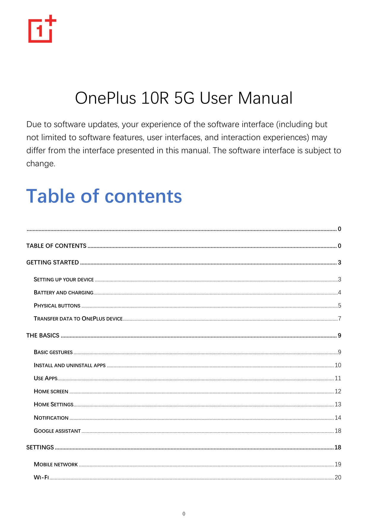 OnePlus 10R 5G User ManualDue to software updates, your experience of the software interface (including butnot limited to softwa