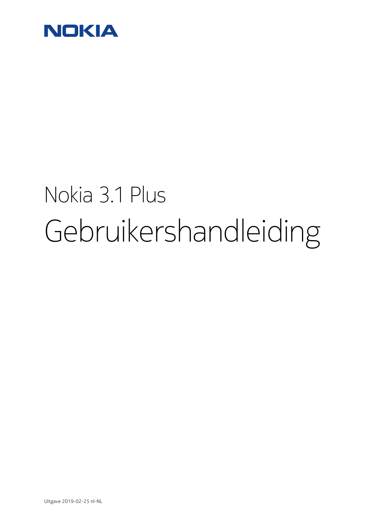 Nokia 3.1 PlusGebruikershandleidingUitgave 2019-02-25 nl-NL