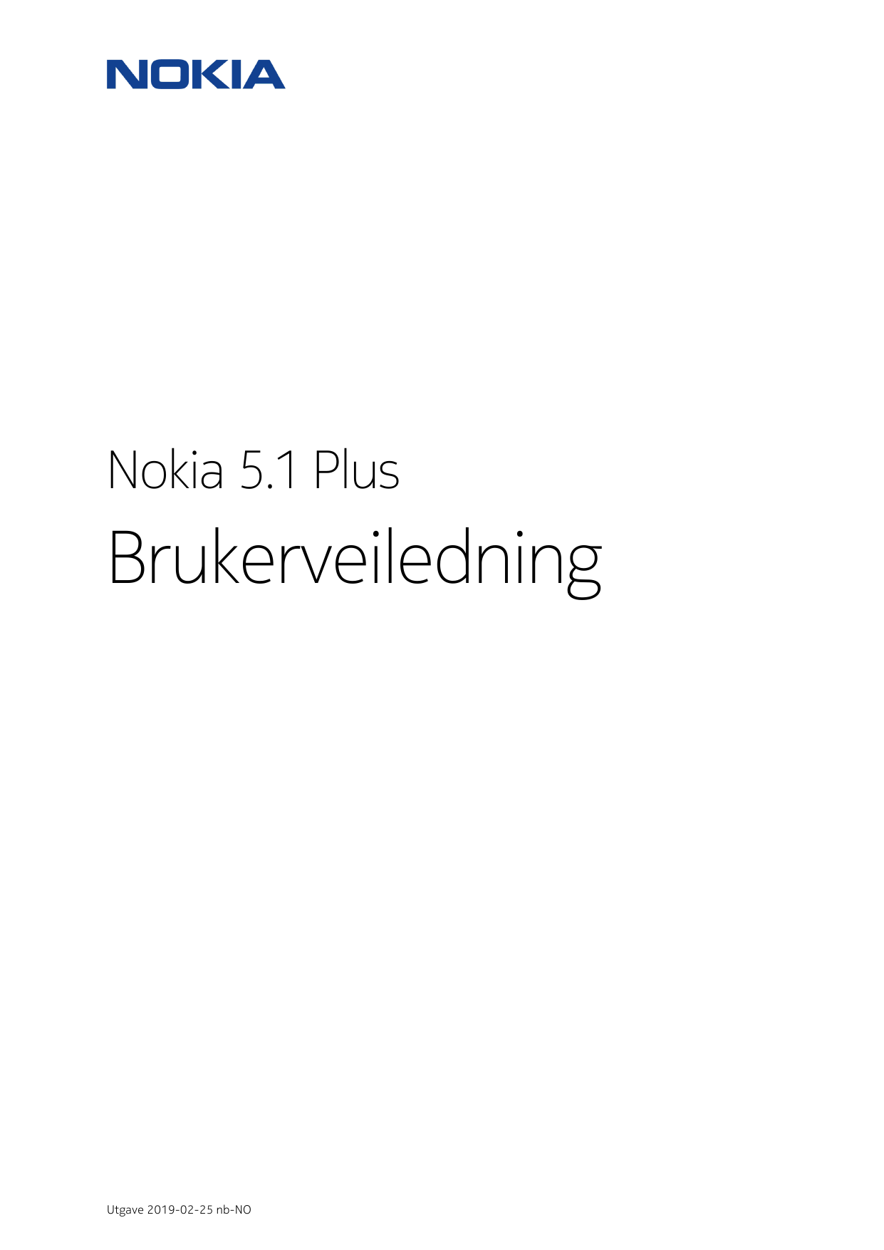 Nokia 5.1 PlusBrukerveiledningUtgave 2019-02-25 nb-NO