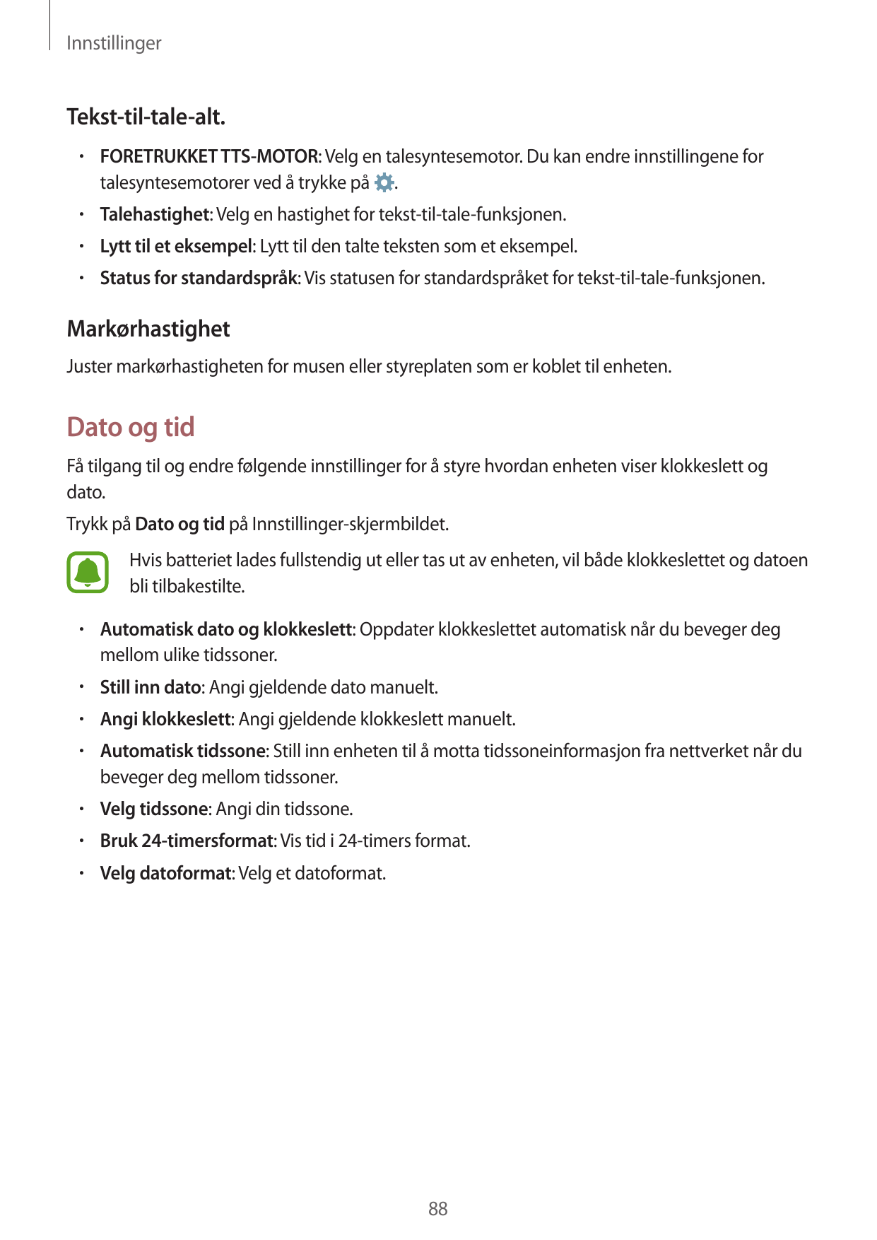 InnstillingerTekst-til-tale-alt.• FORETRUKKET TTS-MOTOR: Velg en talesyntesemotor. Du kan endre innstillingene fortalesyntesemot