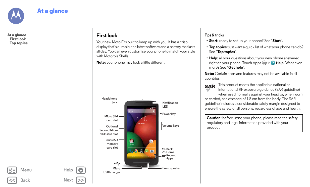What information can you find in Motorola user guides?