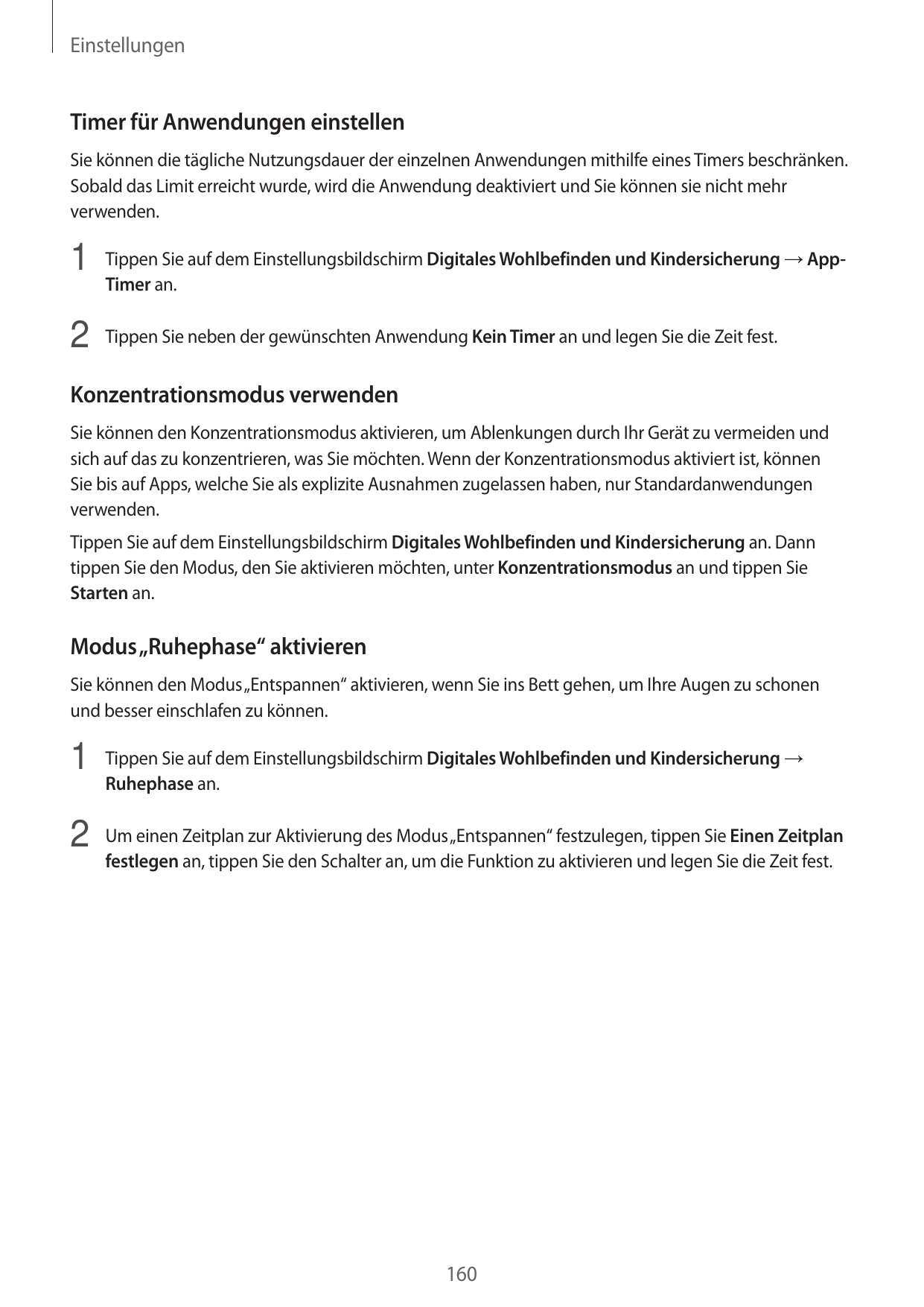 EinstellungenTimer für Anwendungen einstellenSie können die tägliche Nutzungsdauer der einzelnen Anwendungen mithilfe eines Time